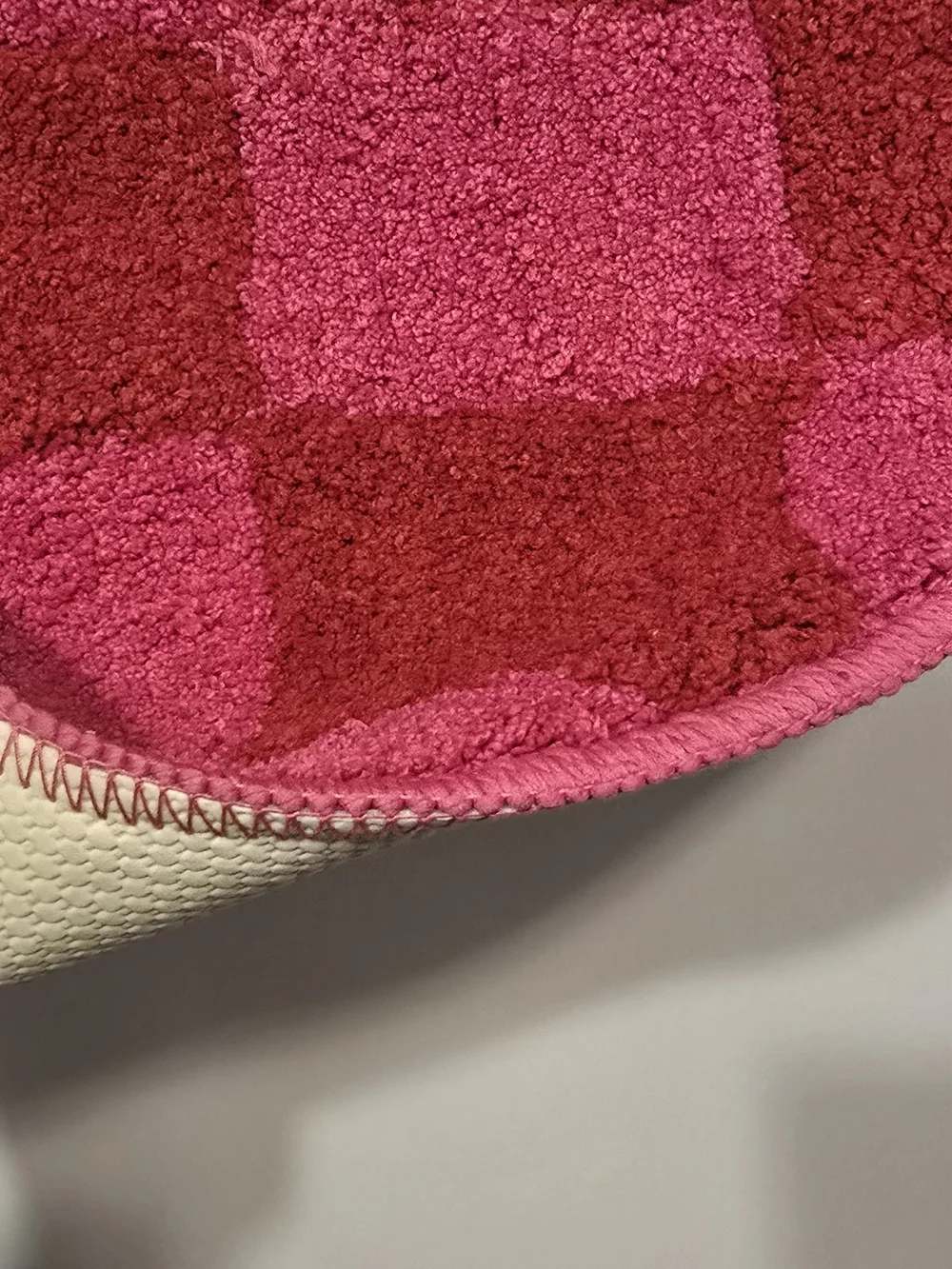 aden + anais Pink and Dark Pink Checkered Bath Mat
